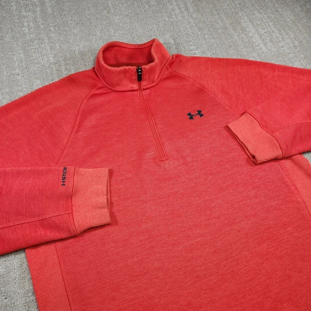 Under‎ Armour Sweatshirt Men Large Storm 1 Fleece 1/4 Zip Water Resistant Orange